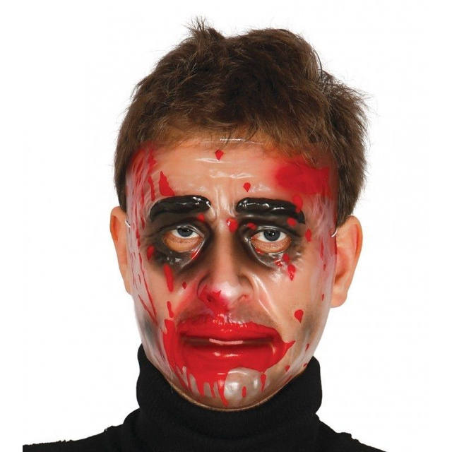 MASCHERA TRASPARENTE INSANGUINATA UOMO IN PLASTICA