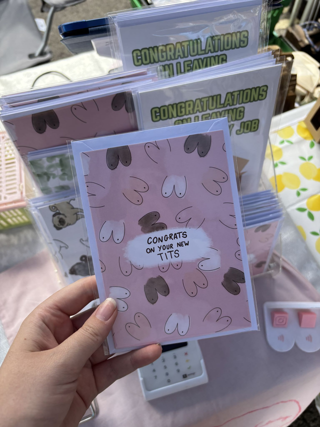 Congrats on Your New Tits Card – Funny &amp; Empowering Greeting Card