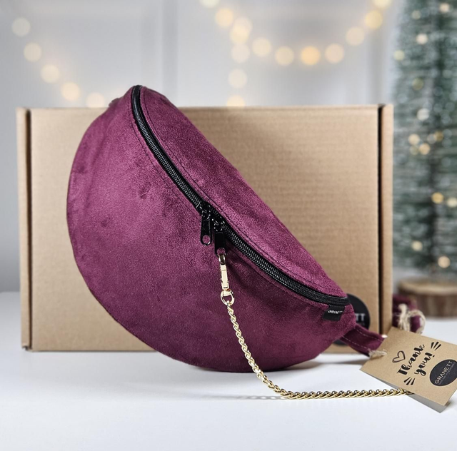 AMETHYSTE velúr hatású műbőr övtáska/crossbody