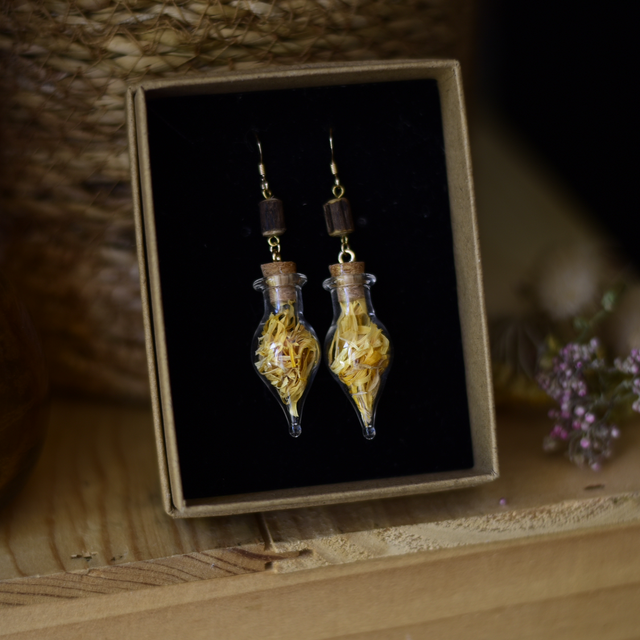 boucles d’oreilles fioles marigold &amp; tulsi