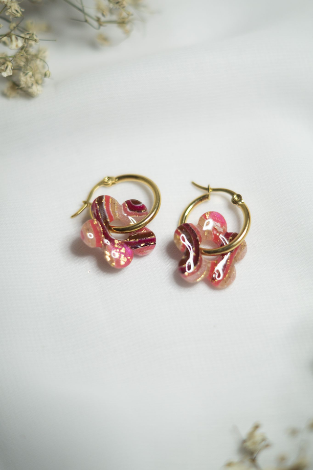 Coloris rosa - Boucles Fleur 