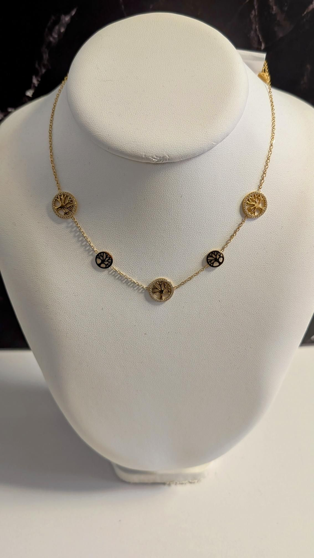 Collier arbre de vie doré 