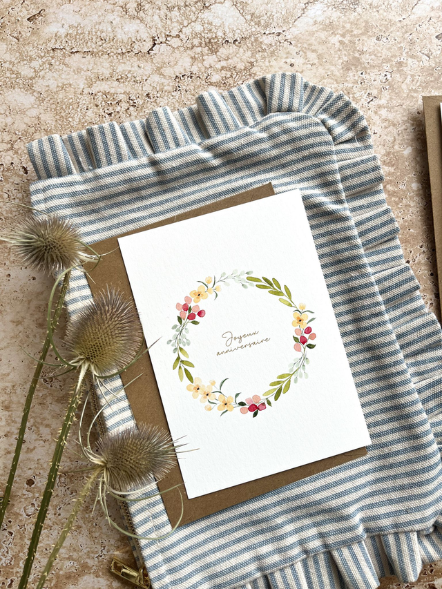 Carte postale Pulsion créative - Joyeux anniversaire - Couronne