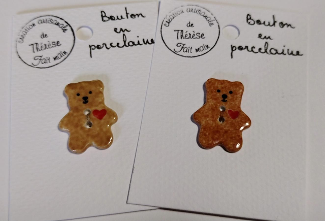 Bouton ourson brun 