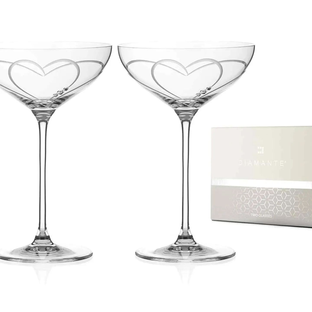 Diamante Swarovski Crystal Champagne Cocktail Saucers/Coupe