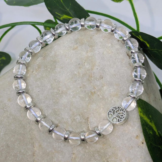 Bracelet &quot;Cristal de roche&quot; 6mm BR-083