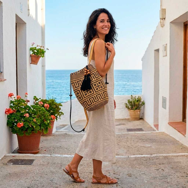 Bolso Mochila "Orinoko": Artesanía Étnica y Estilo Boho