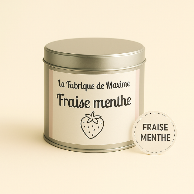 Bougie artisanale parfumée Fraise menthe – 150gr