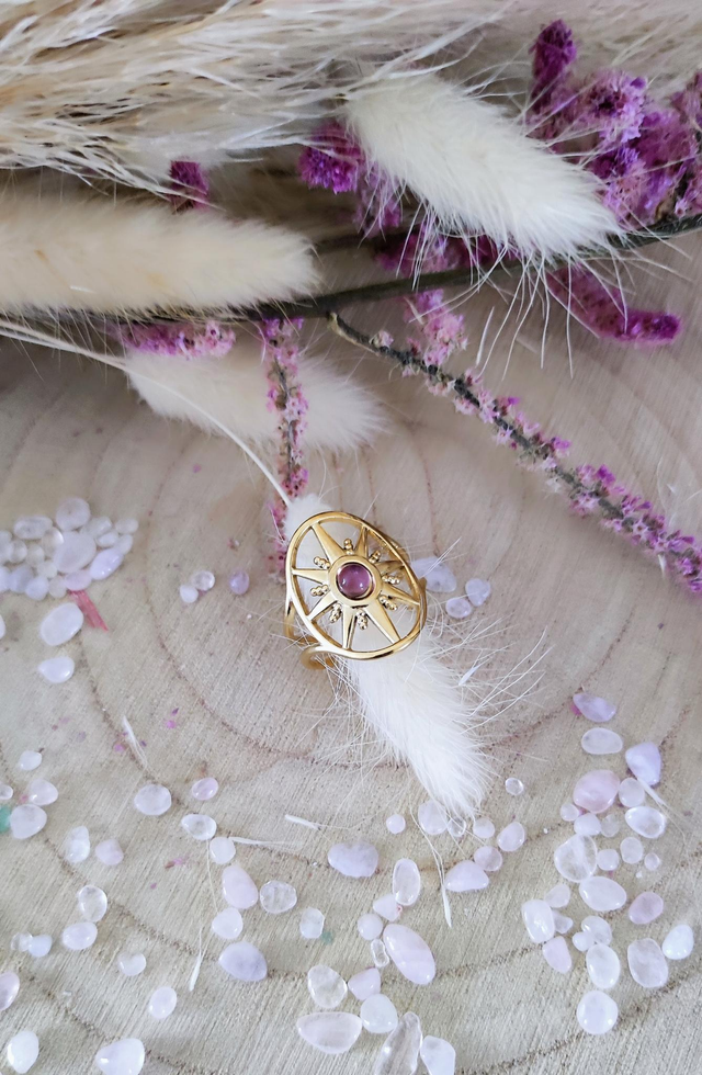 Bague Étoile Améthyste acier