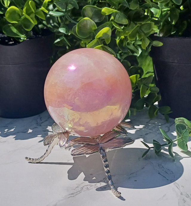 Aura Rose Quartz Sphere