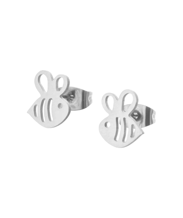 Bee Stud Earrings with Traditional Butterfly Back Fasteners