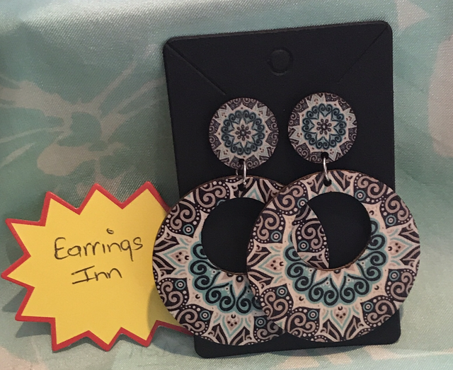 Wood Red Dangling Earrings-MSDE75