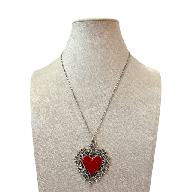 Collana cuore sacro rosso