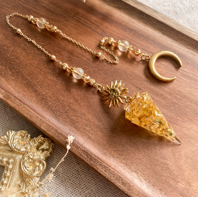Pendule divinatoire citrine chauffée