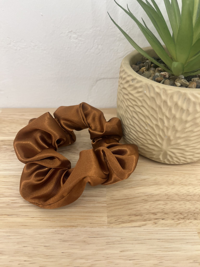 Chouchou en satin - Cognac