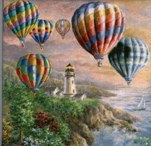 Handmade Dekofliese Ballonflug