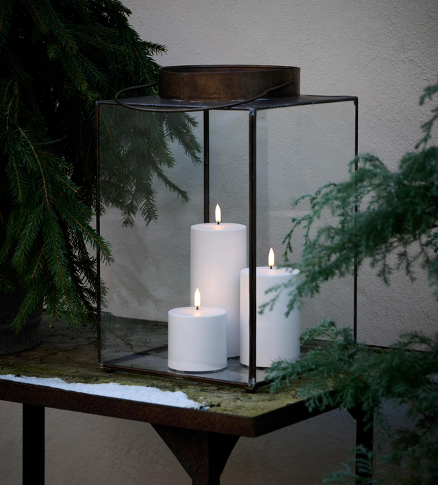 Outdoor Candle White 10,1 x 12,8 cm