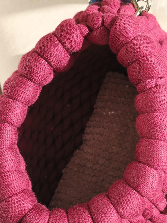 Grenat - grande bourse - logo en cuir