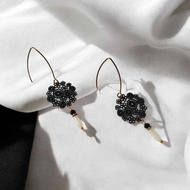 Boucles d'oreilles noir