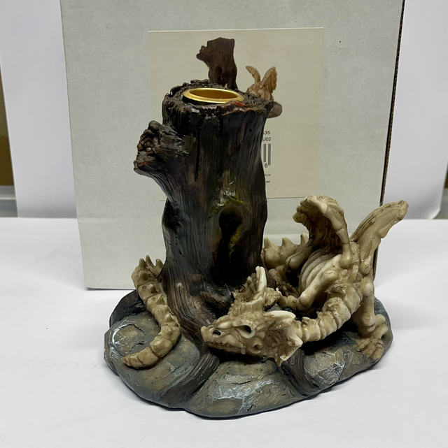 Incense Cone Burner - Skeletal Dragon 