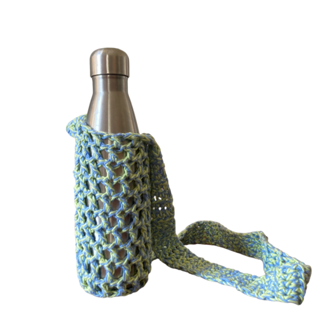 Porte gourde bleu et vert 