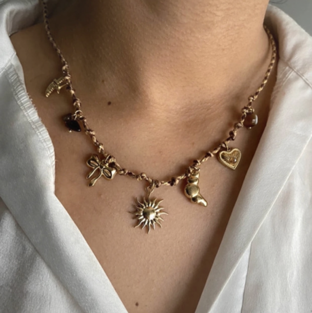 Collier vanessa marron