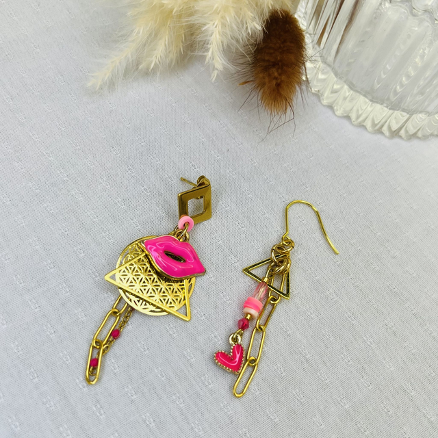 Boucles d’oreilles asymétriques #BODFUN004