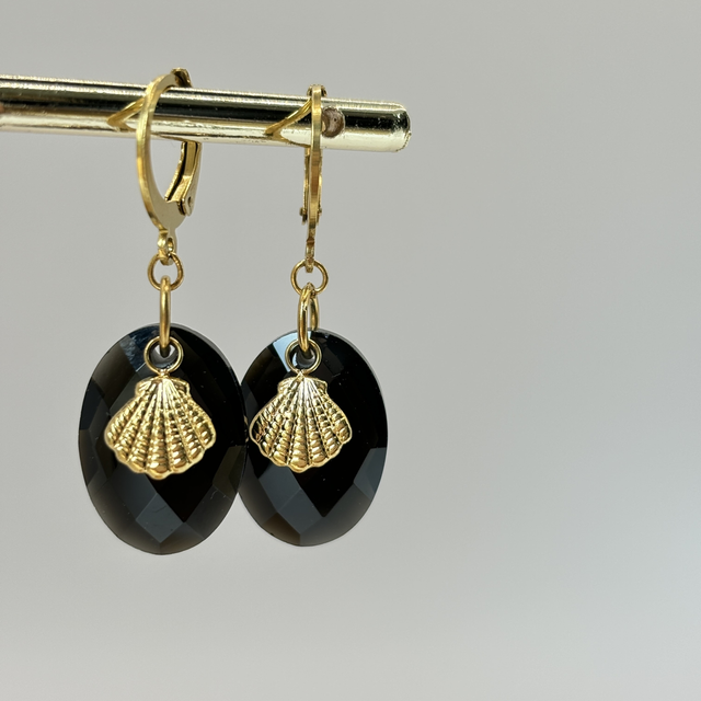 Dormeuses Shell Onyx