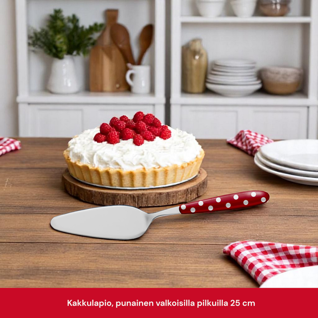 Kakkulapio, punainen valkoisilla pilkuilla 25 cm Isabelle Rose