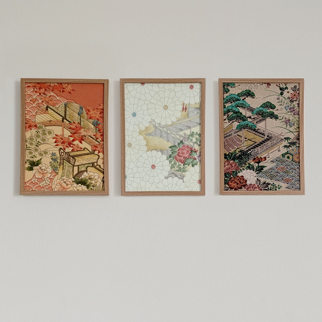 " Dedans - Dehors " triptyque de cadres - décoration de la maison