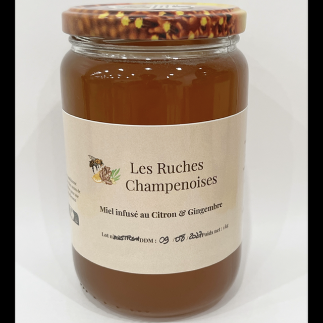 Miel infusé citron &amp; gingembre 1kg