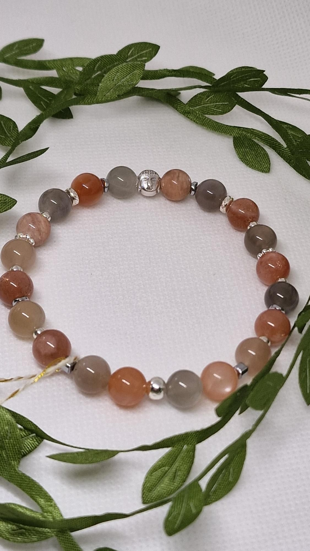Bracelet Pierre de lune multicolore en 0,8 cm
