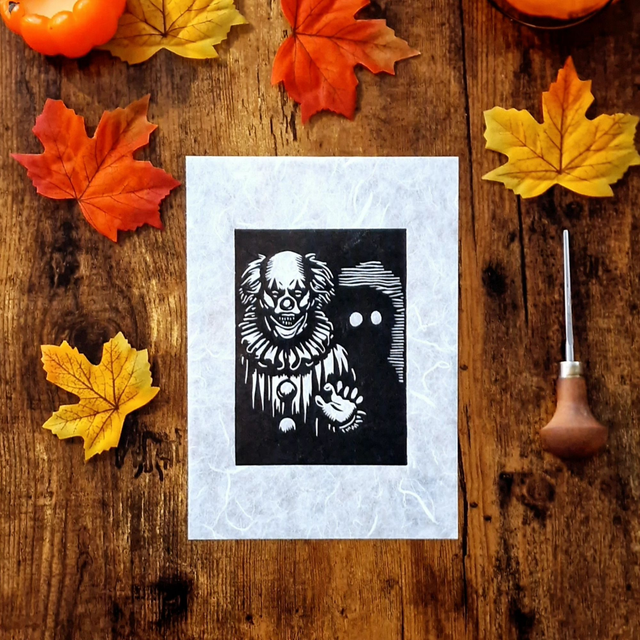 Linogravure - Le Clown