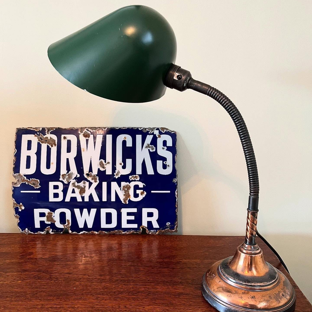 1930’s/ 40’s Brass Base Gooseneck Industrial Task Lamp