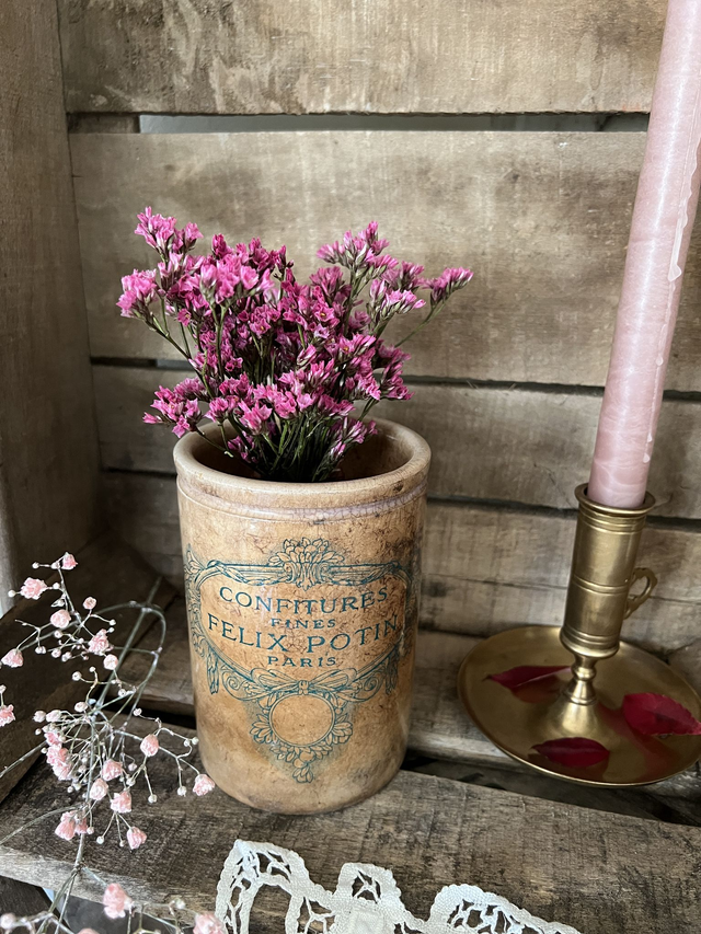 FELIX - Pot de confiture patiné Felix Potin MM signé Lunéville