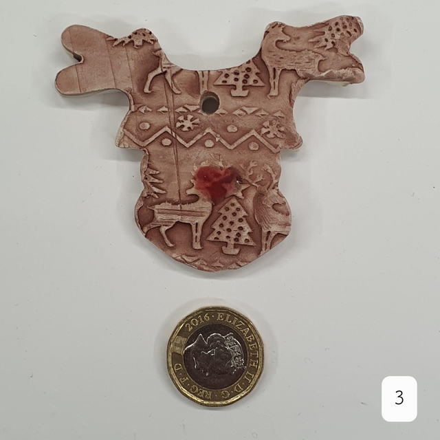 Reindeer head red nose hanging decoration