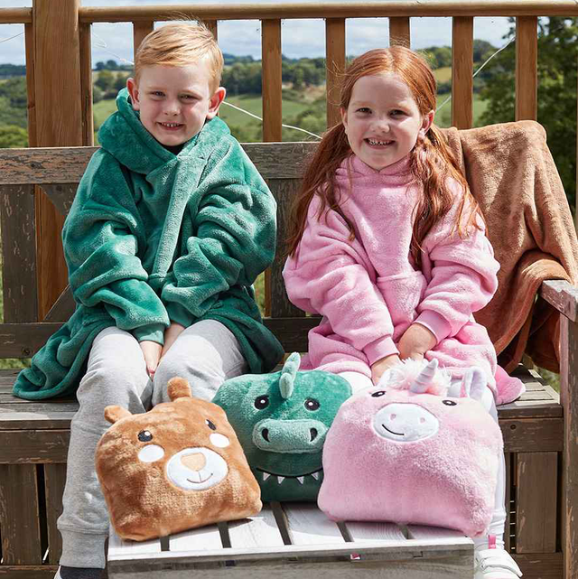 Kids 2 in 1 Character Cushion Hoodie Blanket