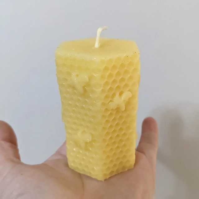 Hexagon Pillar beeswax Candle 