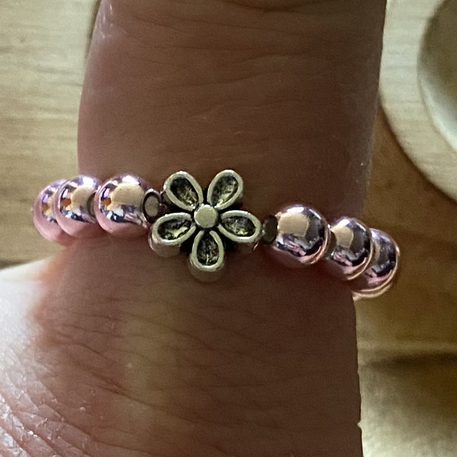 Rose Hematite mini bead ring