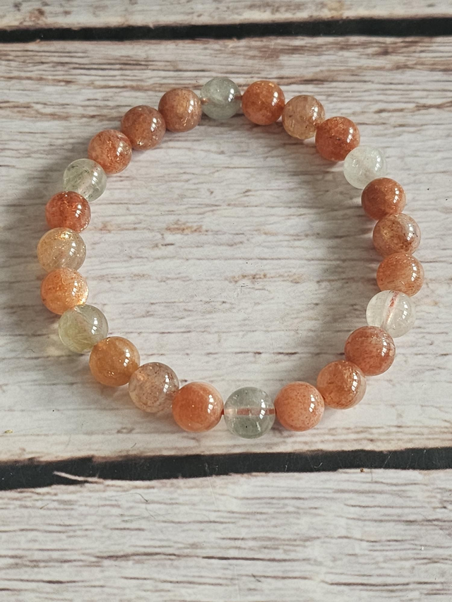 Bracelet en Héliolite (Pierre de soleil) – 8 mm – Haute qualité