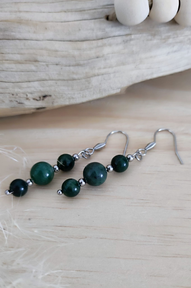 Boucles d'oreilles Agate mousse 