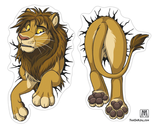 STUCK Lion Sticker