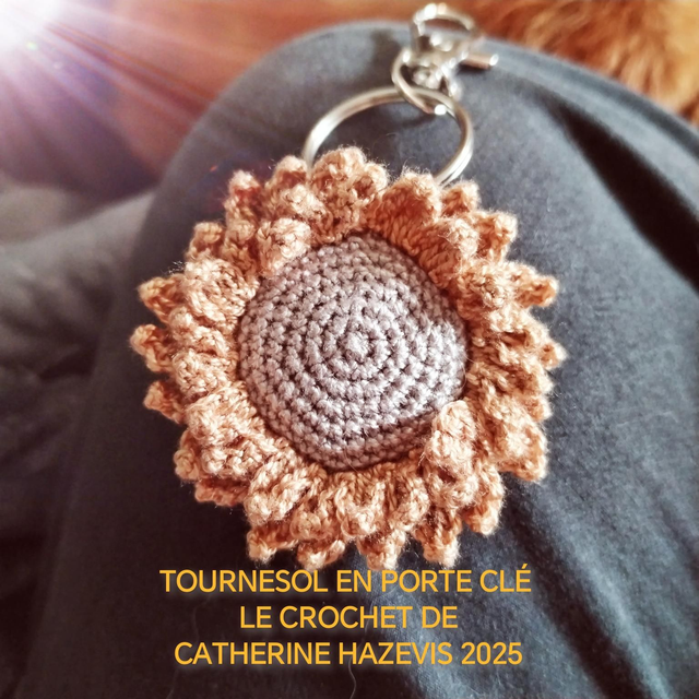 2025 TOURNESOL GRIS ET BEIGE EN PORTE CLÉ 