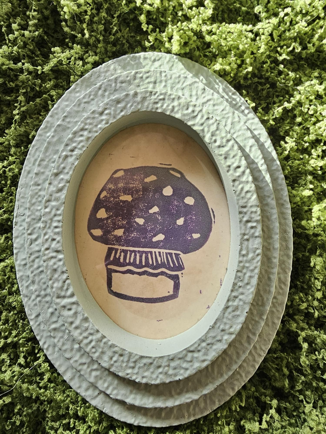 Champignon violet/vert mini cadre