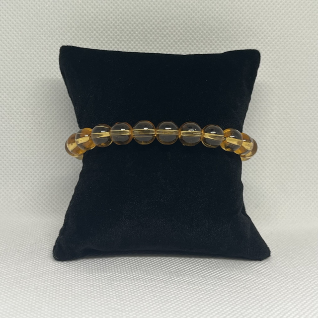 Bracelet en perles de verre jaune transparente