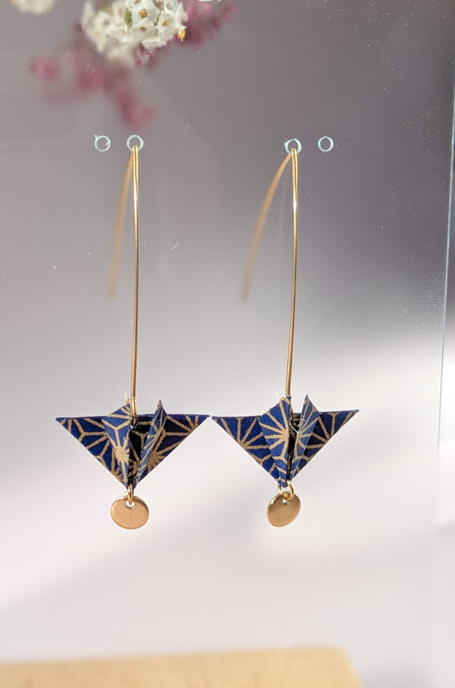Boucles d'oreilles Balancelle "Parapluie" Bleu geometrie