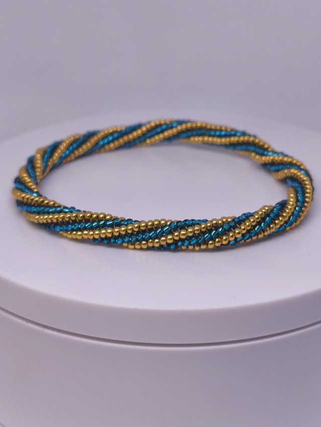 Bangle bleu doré 