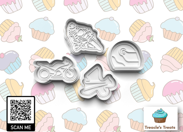 Moto GP Fondant/cookie stamps with cutters