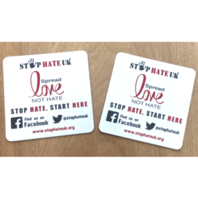 Spread Love Not Hate Drinks Mat