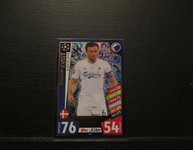 William Kvist - UEFA Champions League Match Attax 2017/18 Original Trading Card #413